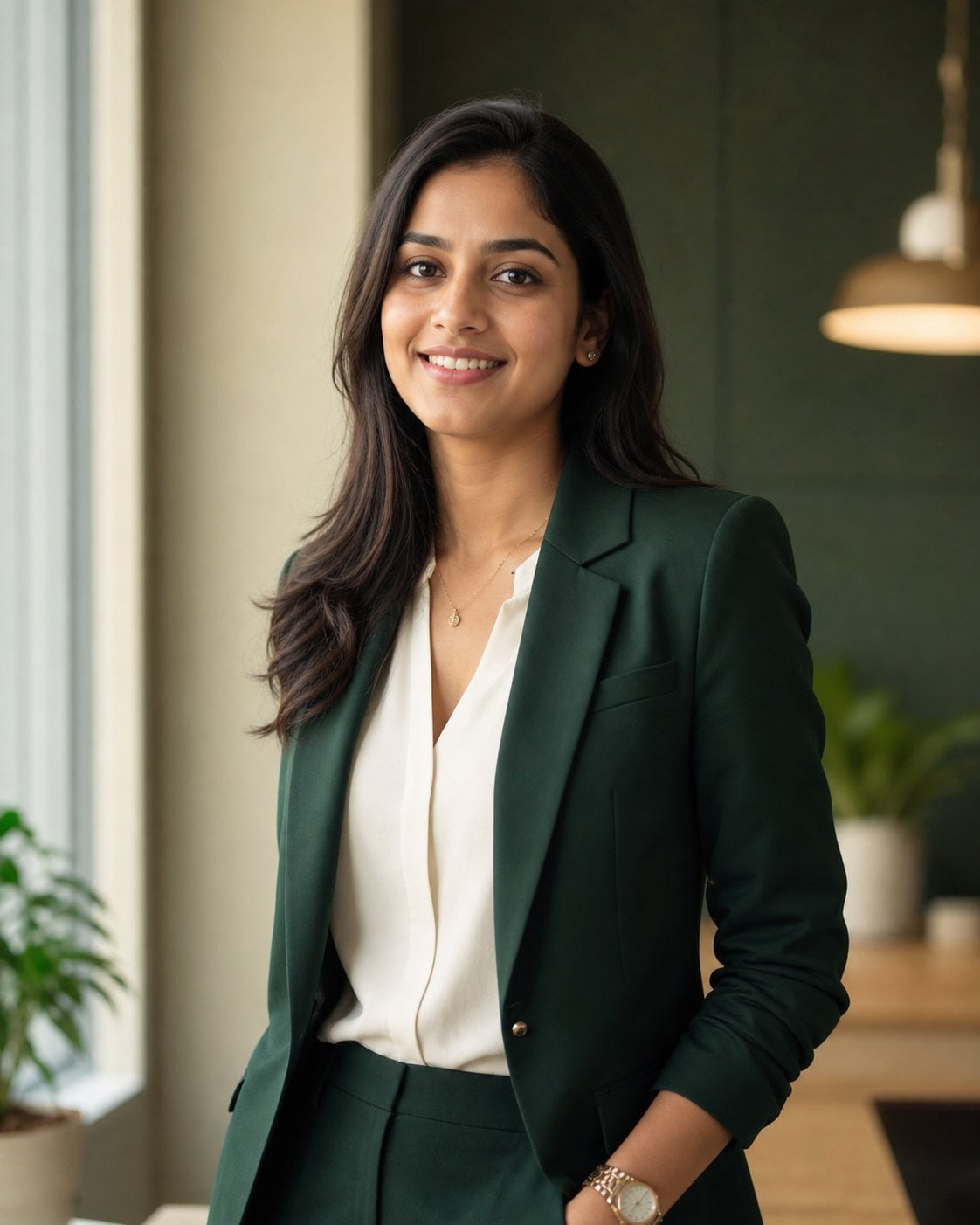Indian professional woman in a modern workspace
